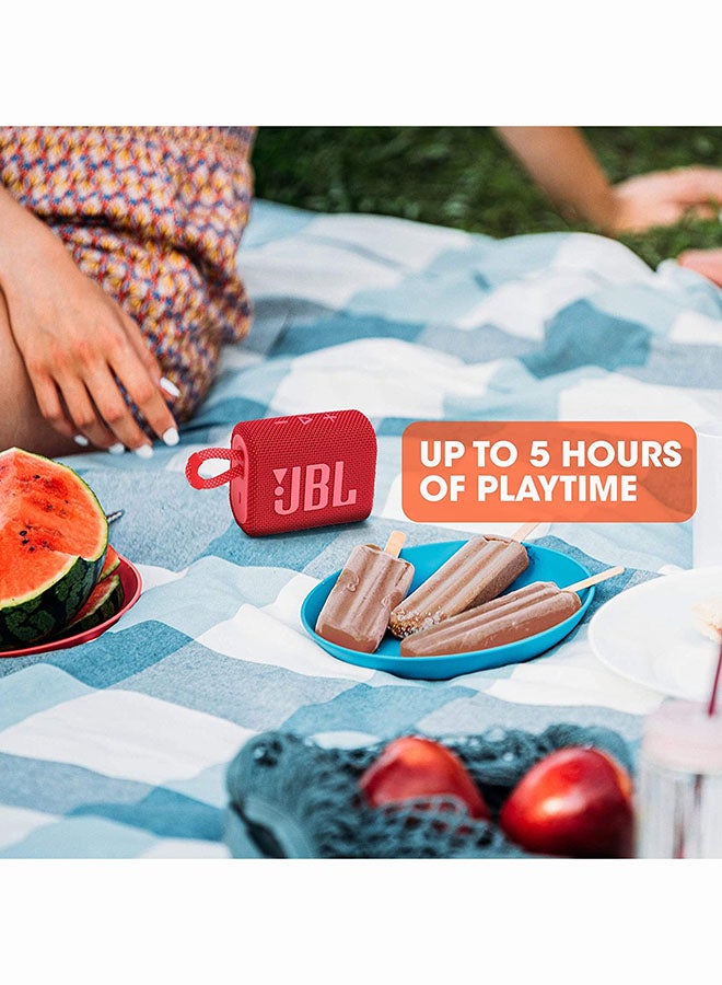 JBL - GO 3 Portable Bluetooth Speaker Red - Image 1