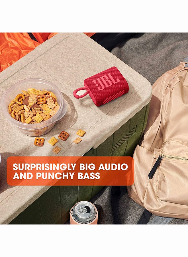 JBL - GO 3 Portable Bluetooth Speaker Red - Image 1