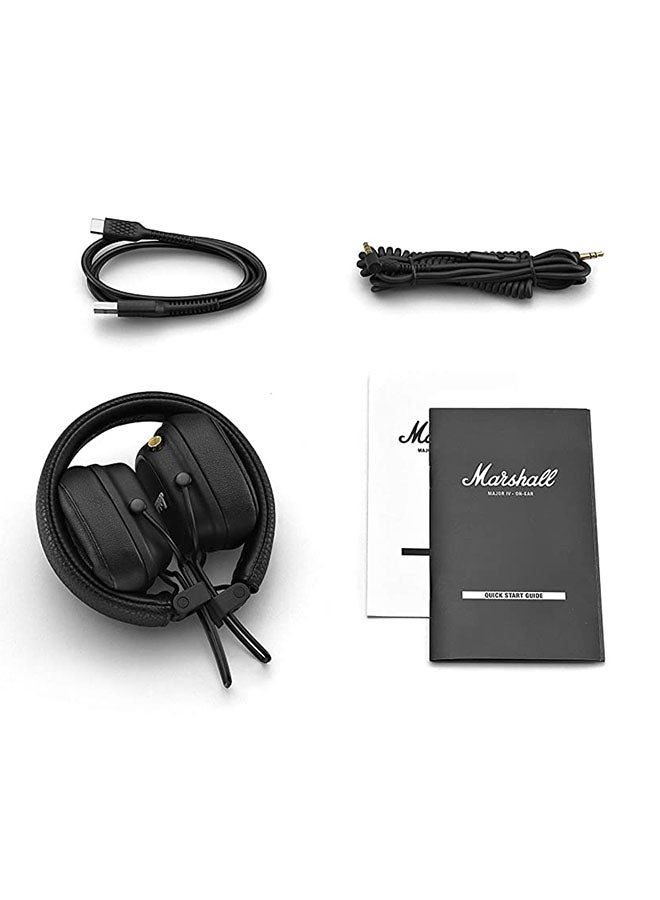 Marshall - Major IV Foldable Bluetooth Wired/Wireless 80+ Hours of Playtime Headphones Black - Image 1