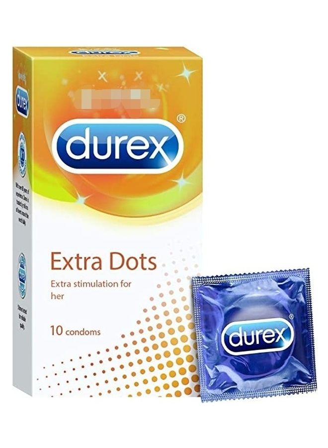 Durex 10 Piece Extra Dots Condoms  - Image 1