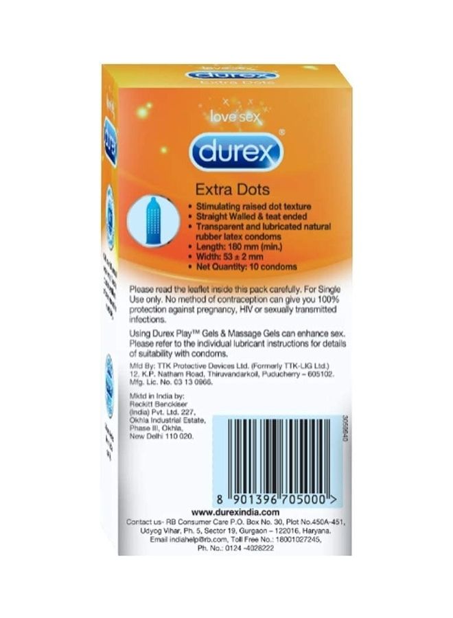 Durex 10 Piece Extra Dots Condoms  - Image 2