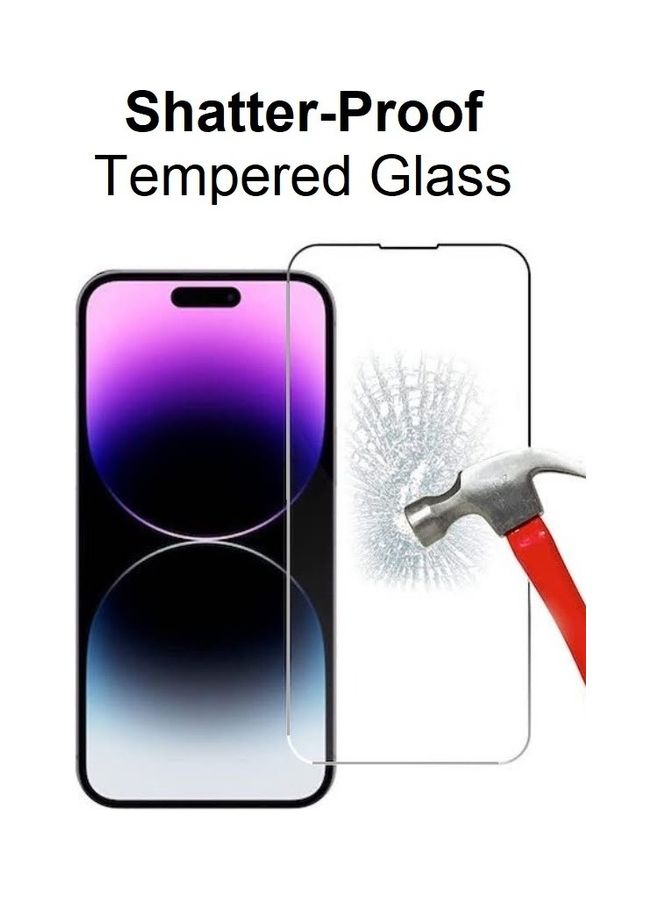 MARGOUN - 3Pack for iPhone 14 Pro Max Screen Protector Tempered Glass, Lens Protector and Clear Case Cover Full Coverage Front and Back Protection Clear/Silver - Image 1