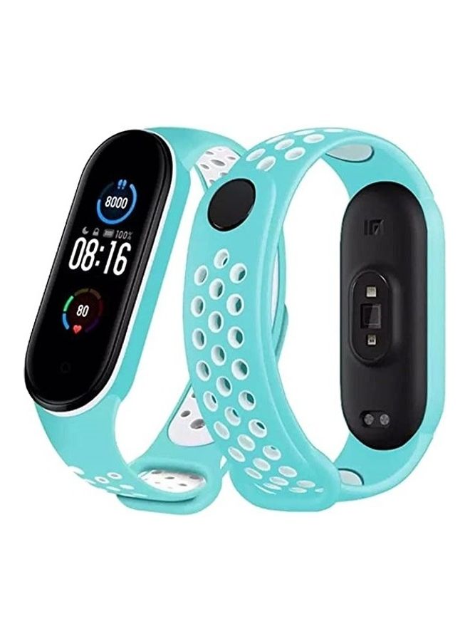 MARGOUN 3Pack for Xiaomi Mi Band 6 Strap / Mi Band 5 Strap Soft Silicone Replacement Band Sport Wristband Turquoise, White/Black, Grey/Dark Blue, White - Image 2