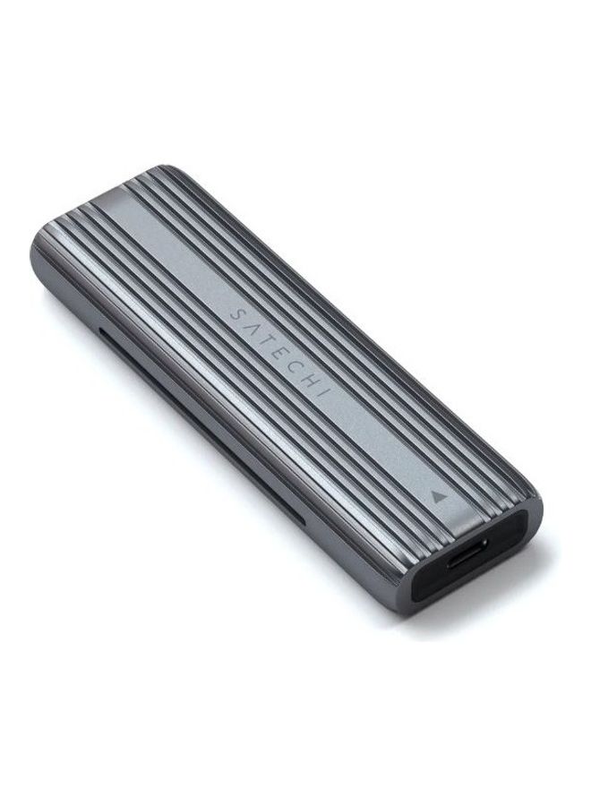 SATECHI - USB-C NVME And SATA SSD Adapter Enclosure Tool Free Black/Grey - Image 1