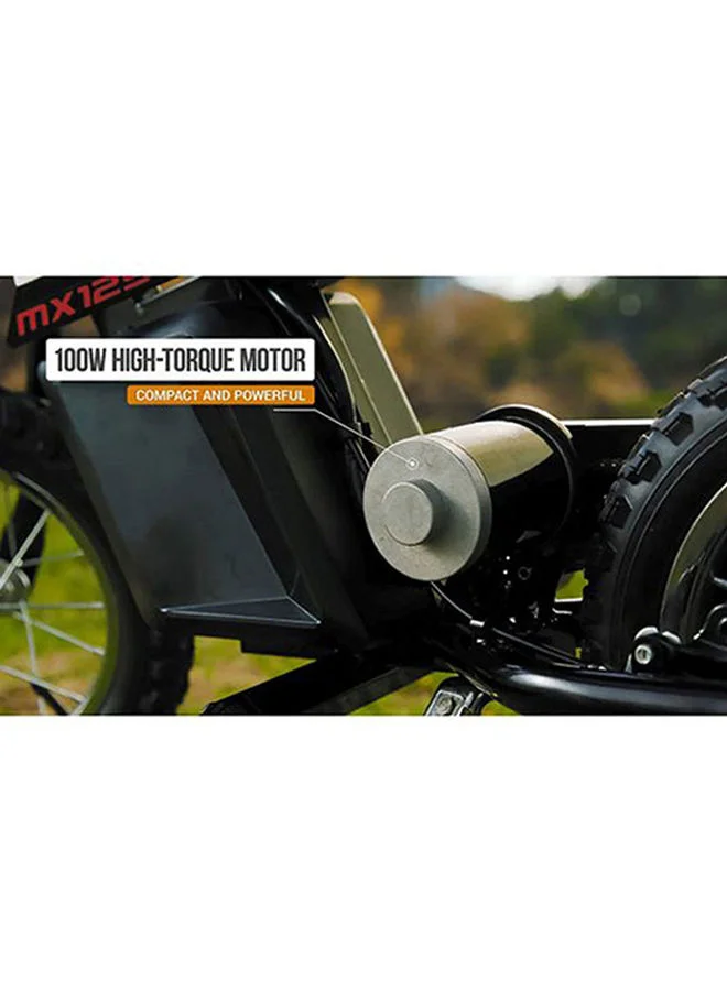Razor Kids MX125Dirt Rocketelectric-powered Bike With Authentic Motocross Geometry, Rear-wheel Drive, 100-watt, High-torque, Chain-driven Motor For 7+ Years Black 92.5 x 54.5 x 64cm