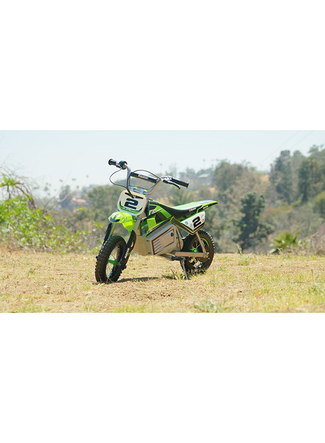Razor Kids Electric Motorbike - SX350 McGrath Dirt Bike for Children 13+ w/ 14 mph Max Speed & 30 Minute Ride Time, Up to 7 Mile Range, 250W Ride On with 24V 7Ah Battery & 12" Pneumatic Tyres - Green Green