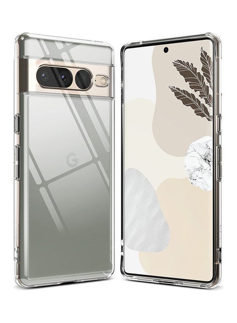 Fusion Compatible With Google Pixel 7 Pro Case Minimal Yellowing Anti-Scratch Hard Clear Back Shockproof Bumper Cover Clear