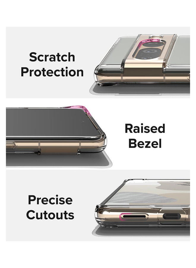 Ringke - Fusion Compatible With Google Pixel 7 Pro Case Minimal Yellowing Anti-Scratch Hard Clear Back Shockproof Bumper Cover Clear - Image 1