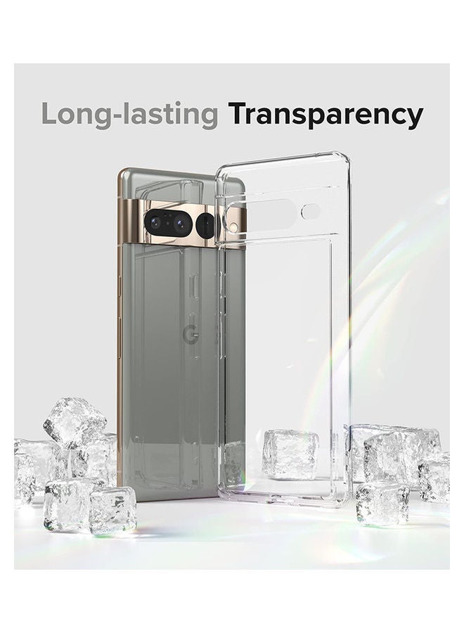 Ringke - Fusion Compatible With Google Pixel 7 Pro Case Minimal Yellowing Anti-Scratch Hard Clear Back Shockproof Bumper Cover Clear - Image 1
