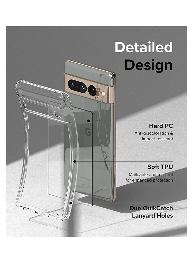 Ringke - Fusion Compatible With Google Pixel 7 Pro Case Minimal Yellowing Anti-Scratch Hard Clear Back Shockproof Bumper Cover Clear - Image 1