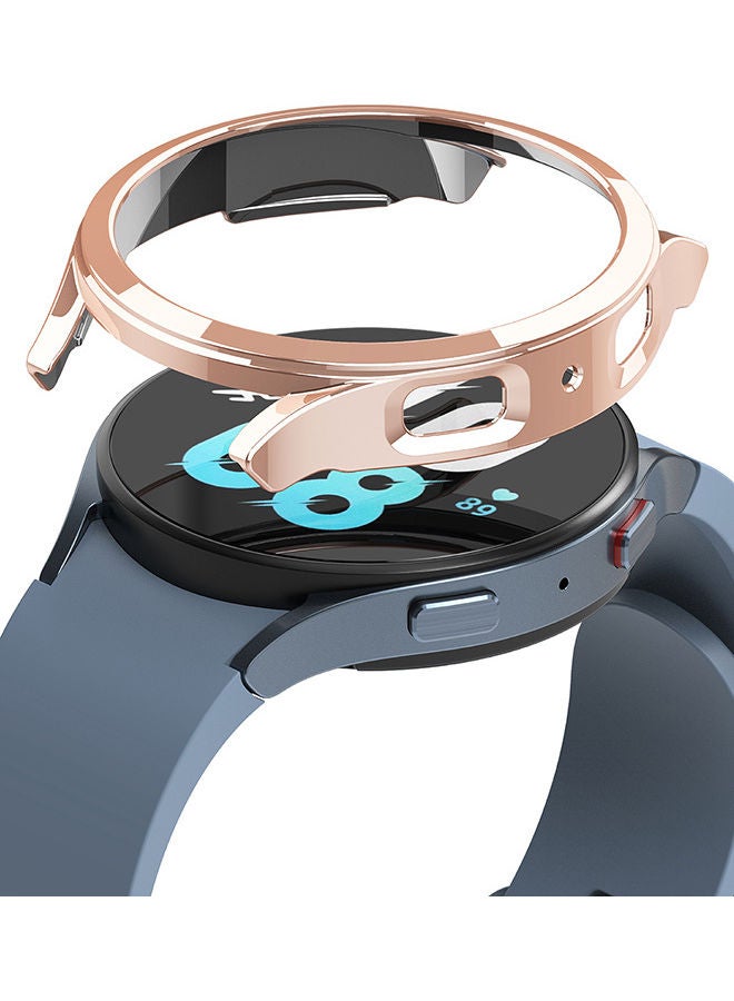 رينجك Slim Cover Compatible With Samsung Galaxy Watch 5 Case 44mm Anti-Yellowing Premium PC Hard Thin Chrome Rose Gold - Image 1