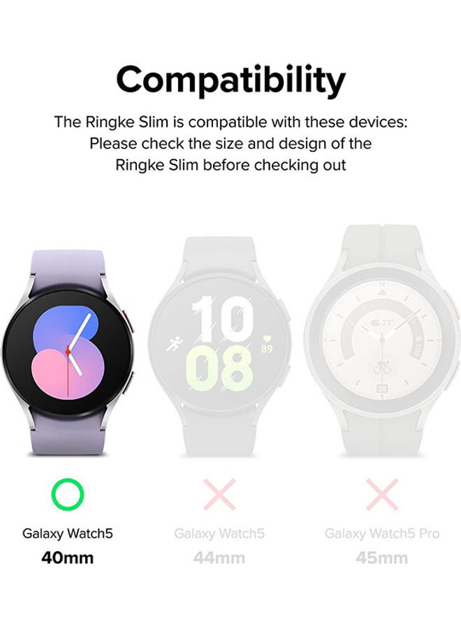 رينجك Slim Cover Compatible With Samsung Galaxy Watch 5 Case 44mm Anti-Yellowing Premium PC Hard Thin Chrome Rose Gold - Image 2