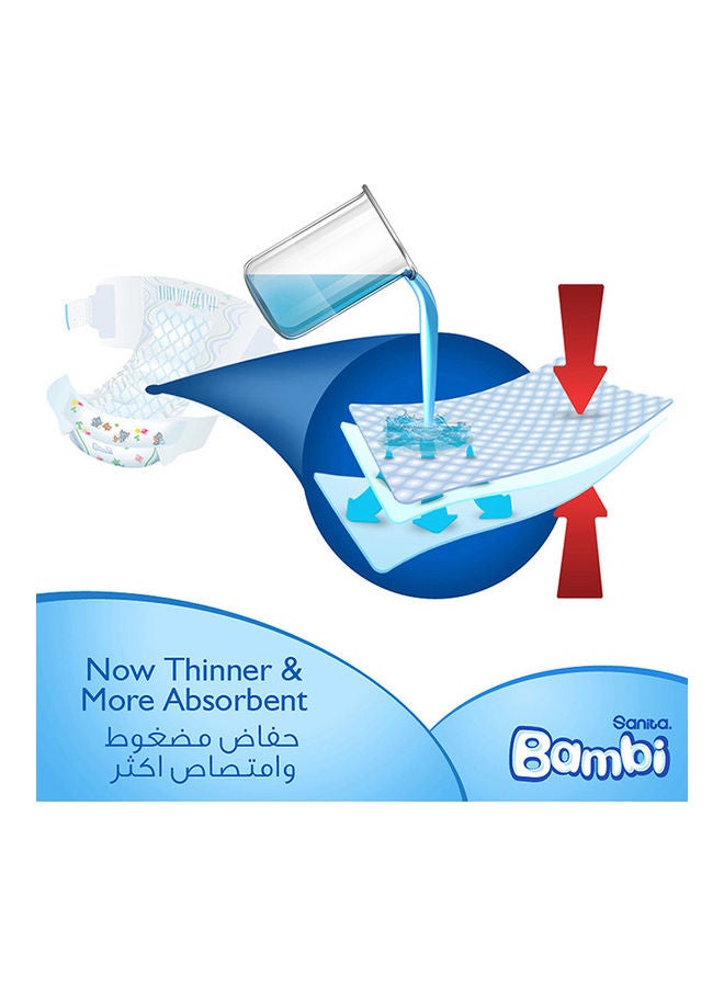 سانيتا بامبي حفاضات أطفال، العبوة الضخمة مقاس 3، متوسط، 6-11 كجم، 210 حفاضة - Image 2