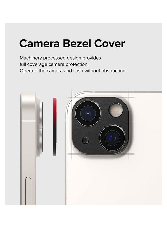 Ringke - Camera Styling Compatible with iPhone 14 or 14 Plus Camera Lens Protector Aluminium Frame Tough Protective Cover Sticker Black - Image 1
