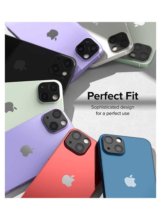 Ringke - Camera Styling Compatible with iPhone 14 or 14 Plus Camera Lens Protector Aluminium Frame Tough Protective Cover Sticker Black - Image 1