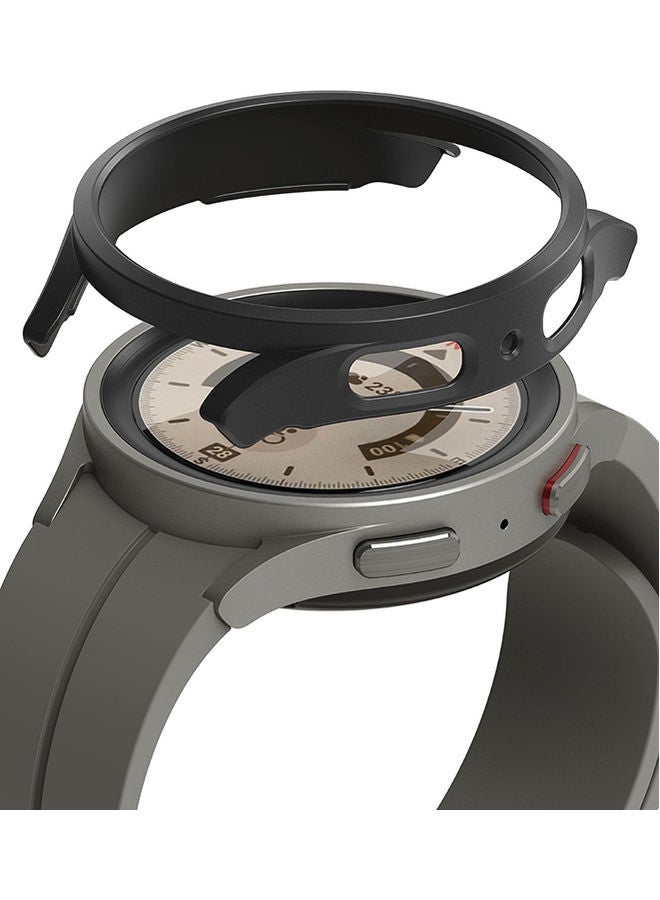 Ringke Slim Cover Compatible With Samsung Galaxy Watch 5 Case Pro 45mm Anti-Yellowing Premium PC Hard Thin Matte Black  - Image 1