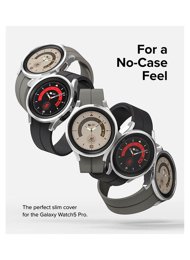 Ringke Slim Cover Compatible With Samsung Galaxy Watch 5 Case Pro 45mm Anti-Yellowing Premium PC Hard Thin Matte Black  - Image 3