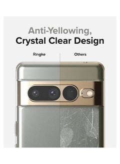 Ringke Fusion Compatible With Google Pixel 7 Pro Case Minimal Yellowing Anti-Scratch Hard Clear Back Shockproof Bumper Cover Matte Clear  - Image 3