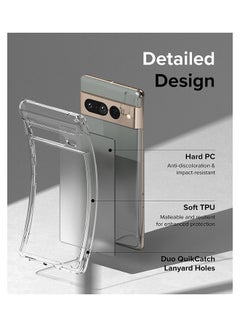 Ringke Fusion Compatible With Google Pixel 7 Pro Case Minimal Yellowing Anti-Scratch Hard Clear Back Shockproof Bumper Cover Matte Clear  - Image 4