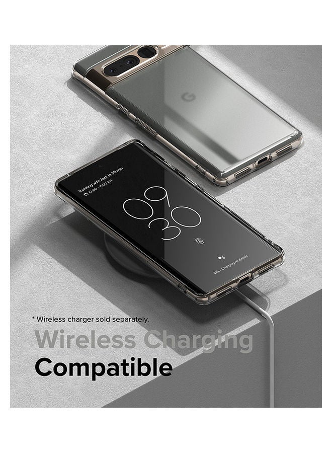 Ringke - Fusion Compatible With Google Pixel 7 Pro Case Minimal Yellowing Anti Scratch Hard Clear Back Shockproof Bumper Cover Black - Image 1