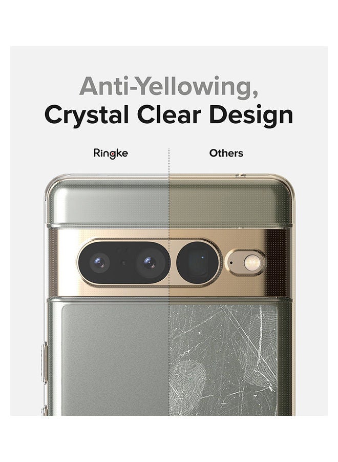 Ringke - Fusion Compatible With Google Pixel 7 Pro Case Minimal Yellowing Anti Scratch Hard Clear Back Shockproof Bumper Cover Black - Image 1