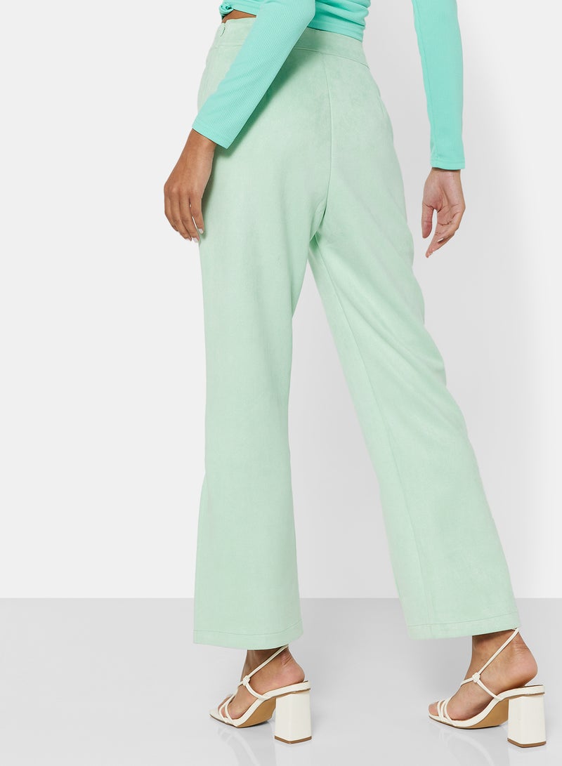 STYLISTPARK - Dart High Waist Flared Pants Green - Image 1