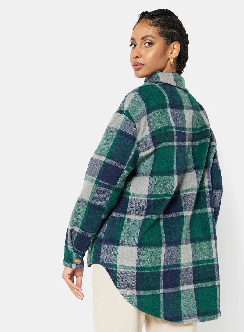 STYLISTPARK Checkered Relaxed Overcoat Multicolour