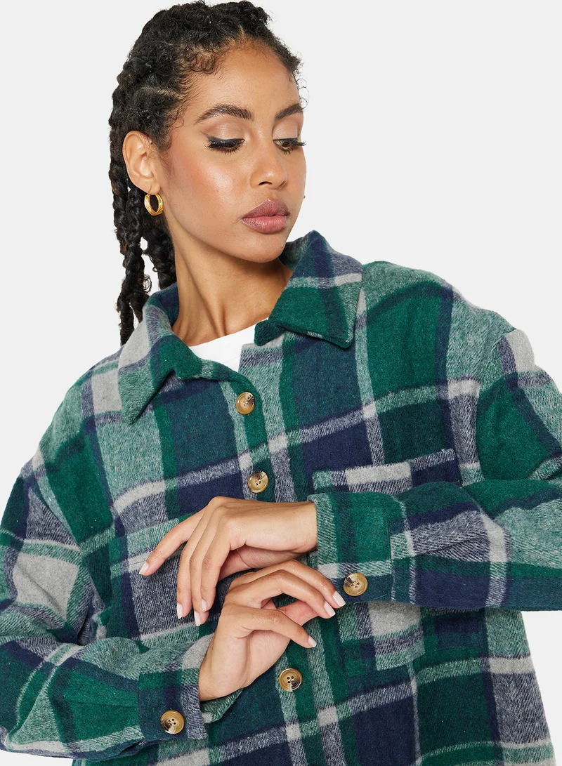 STYLISTPARK Checkered Relaxed Overcoat Multicolour