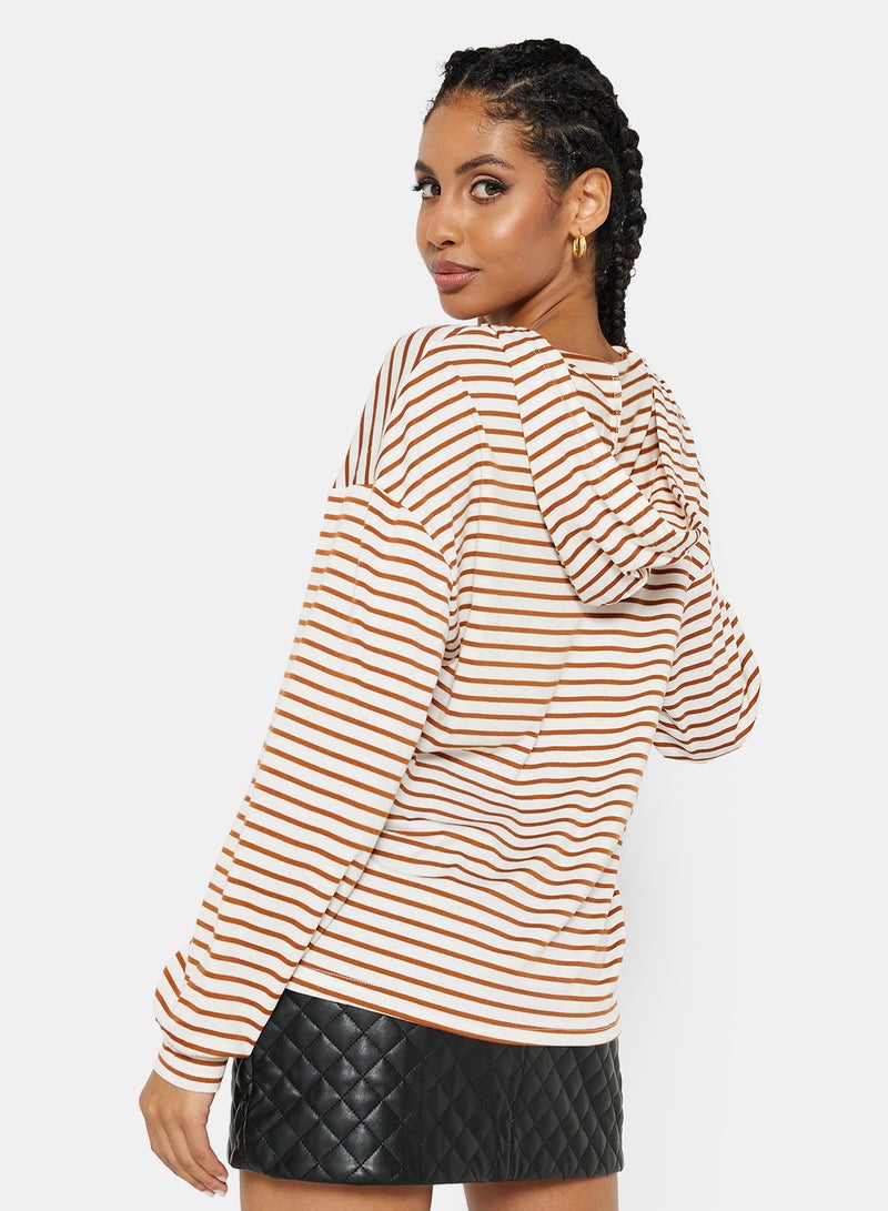 STYLISTPARK - Stripe Oversized Hoodie Multicolour - Image 1