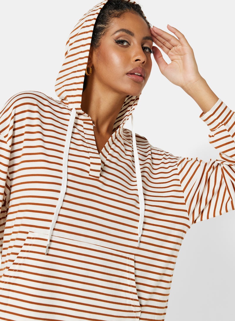 STYLISTPARK - Stripe Oversized Hoodie Multicolour - Image 1