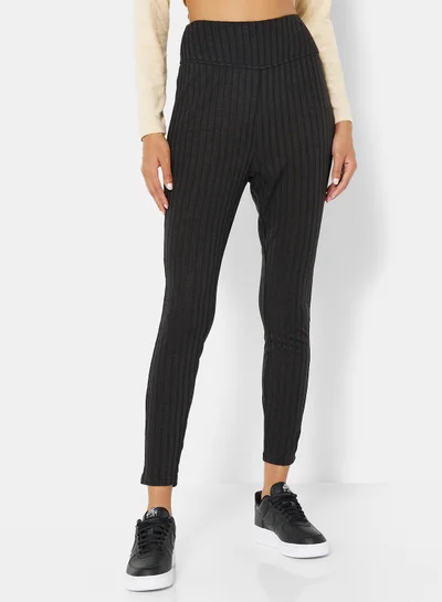 STYLISTPARK Essential Ribbed High Waist Leggings Black
