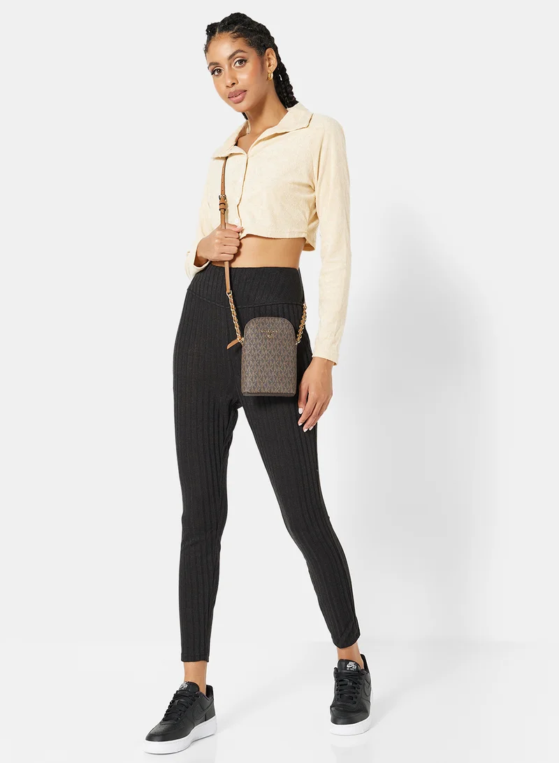 ستايلست بارك Essential Ribbed High Waist Leggings Black