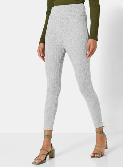 STYLISTPARK Essential Ribbed High Waist Leggings Grey