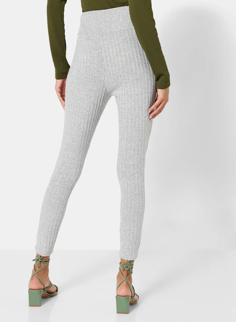 STYLISTPARK Essential Ribbed High Waist Leggings Grey