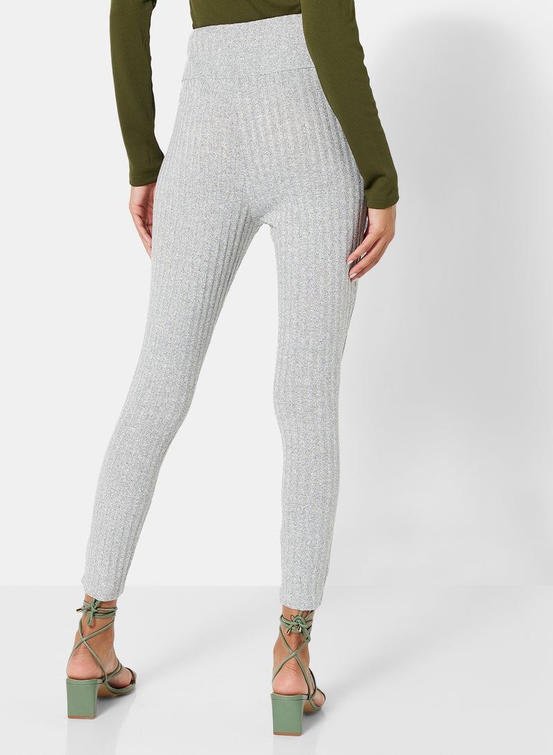 STYLISTPARK - Essential Ribbed High Waist Leggings Grey - Image 1