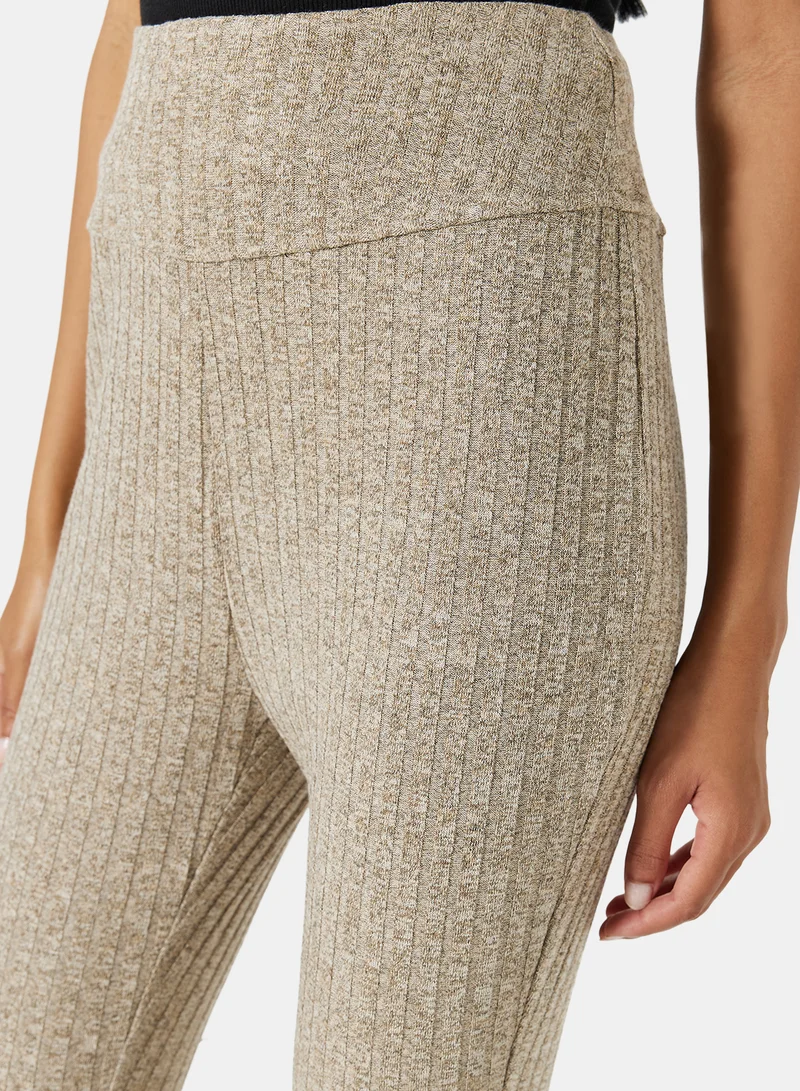 STYLISTPARK Essential Ribbed High Waist Leggings Khaki
