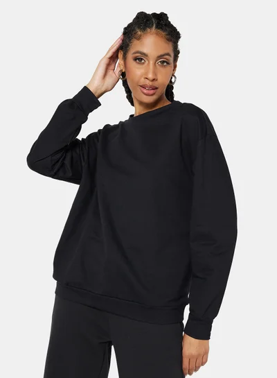 ستايلست بارك Basic Relaxed Long Sleeve Sweatshirt Black