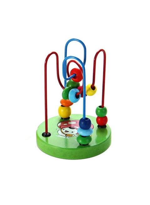 Mini Colorful Educational Game Baby Wooden Toy Around Beads Wire Maze