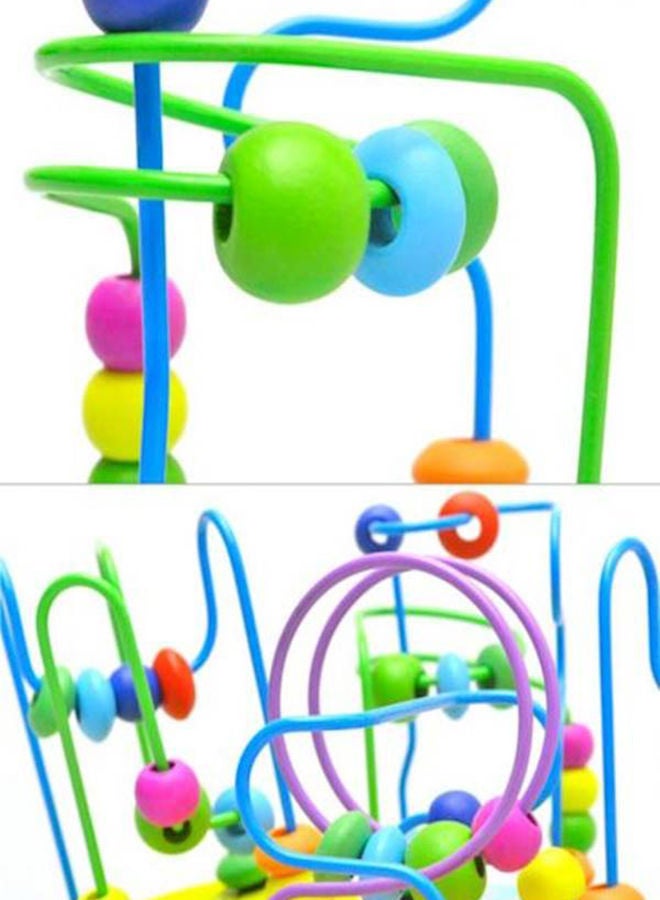 Generic - Mini Colorful Educational Game Baby Wooden Toy Around Beads Wire Maze - Image 1