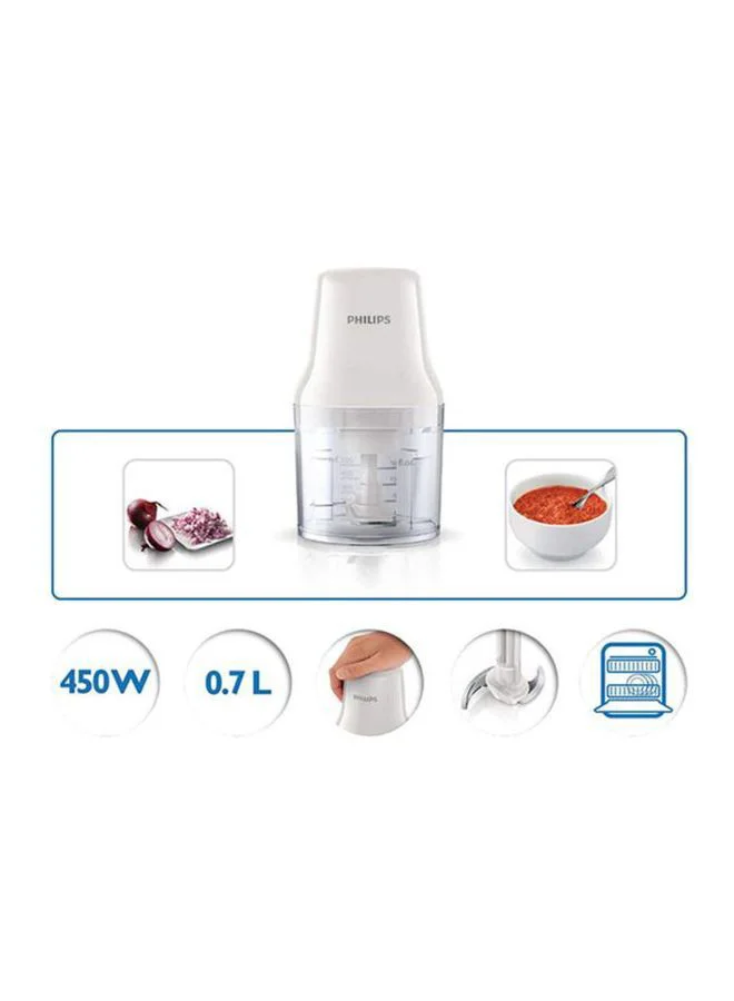 Philips Daily Collection Chopper 0.7 L 450 W HR1393 /HR1393/01 White/Clear