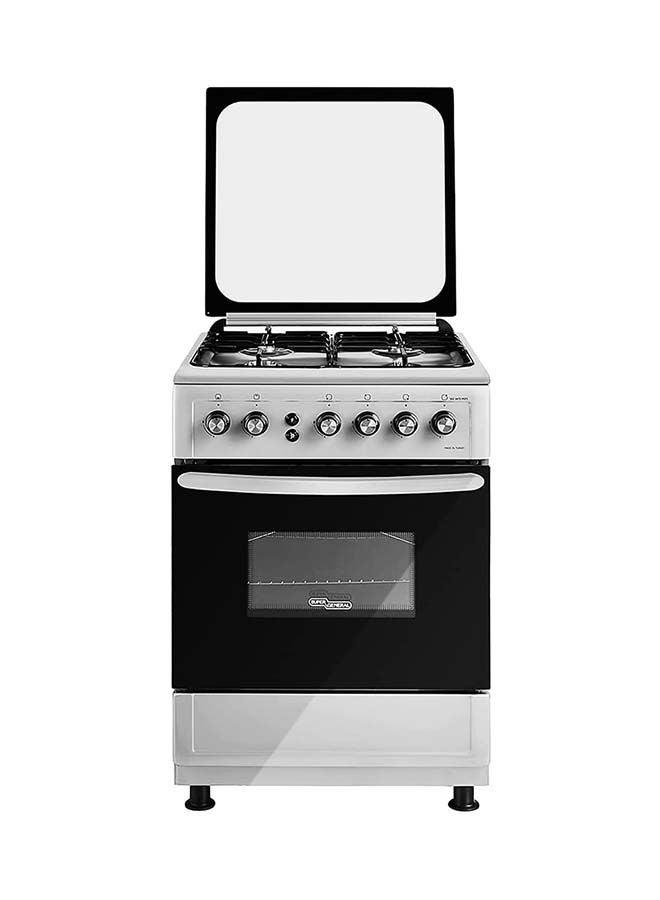 SUPER GENERAL 4 Burner Gas Grill Oven 60 x 60 cm ,Full-Safety, Stainless-Steel Cooker, Gas Oven With Rotisserie, Automatic Ignition SGC6470MSFS Black/Silver  - Image 1