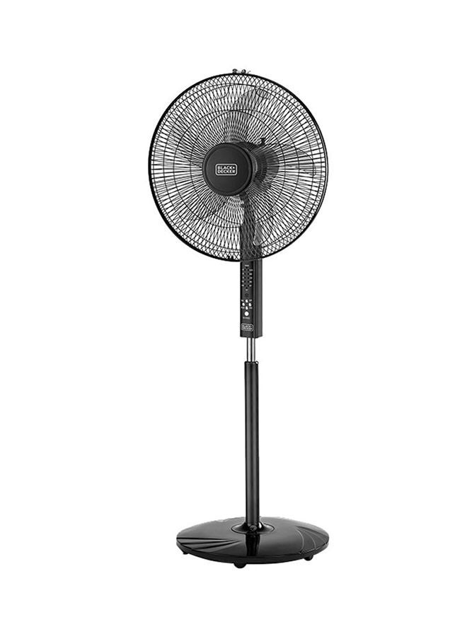 BLACK+DECKER - Stand Fan 16 Inch, 60W, with 90° Wide Oscillation, 3 Speeds, 5-Blade Design, Adjustable Height, Remote Control, and Pedestal Stand for Optimal Air Circulation 60 W FS1620R-B5 Black - Image 1
