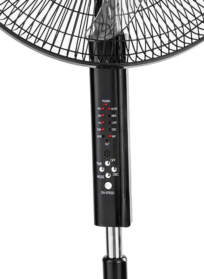 BLACK+DECKER - Stand Fan 16 Inch, 60W, with 90° Wide Oscillation, 3 Speeds, 5-Blade Design, Adjustable Height, Remote Control, and Pedestal Stand for Optimal Air Circulation 60 W FS1620R-B5 Black - Image 1