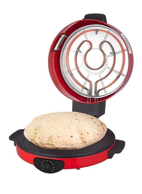 Roti/Tortilla/Pizza Bread Maker with a Viewing Window, Adjustable Temperature Control and Heat Settings 2200 W NL-RM-4980G-RD Red
