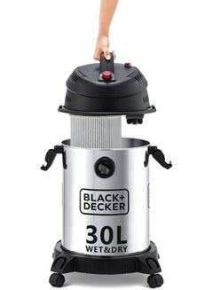 BLACK+DECKER Canister Stainless Steel Vacuum Cleaner With Wet And Dry Function 30 L 1610 W WV1450-B5 Silver/Black  - Image 4