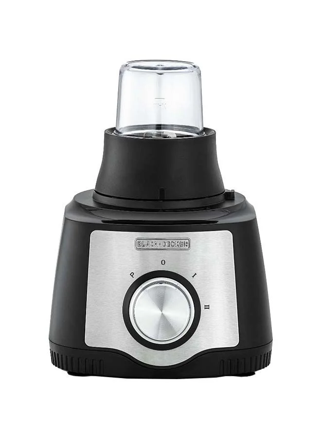 BLACK+DECKER Food Processor, 1.5L Bowl, 29 Functions, Blender, Mill, Juicer, Stainless Steel Blade, 2 Speeds + Pulse, Reversible Slicing & Shredding Disc, Compact 6-in-1 Design, 600 W FX650-B5 Black/Silver