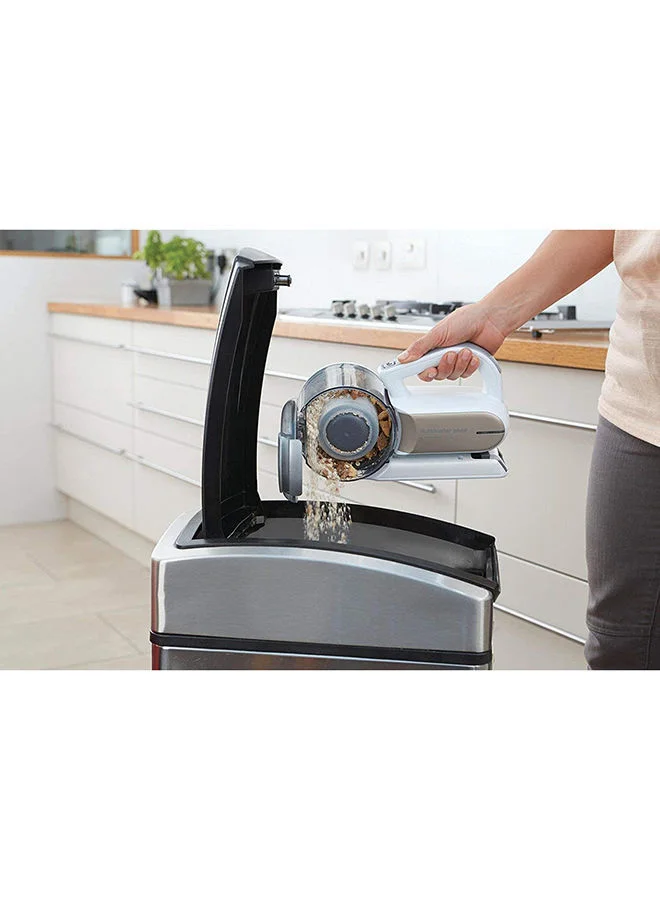 BLACK+DECKER Cordless Handheld Vacuum Cleaner, 14.4V 1.5Ah Li-Ion, 27.5 Air Watts, Pivoting Nozzle, Compact Cordless Vacuum, Ideal for Home & Car, Easy Storage, 440 ml PV1420L-B5 White/Grey