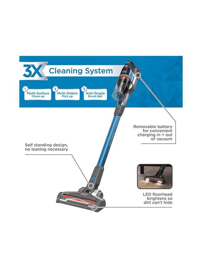 BLACK+DECKER - Cordless Stick Vacuum Cleaner, 36V, 4-in-1, 2.0Ah Lithium-Ion Battery, 40AW Suction, 750ml Dust Bowl, 80% Carpet Pickup, Anti-Tangle Beater, PowerSeries Extreme, 750 ml BHFEV362D-GB Blue/Grey - Image 1