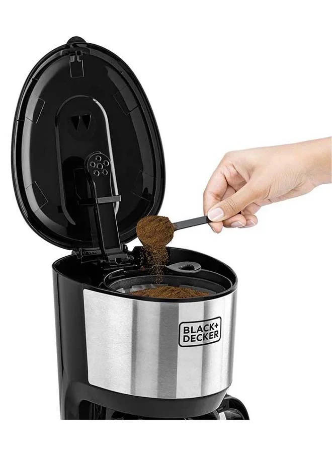 BLACK+DECKER Coffee Maker, 10-Cup Drip Coffee Machine with 1.25L Glass Carafe, Easy-Grip Handle, Drip Stop, Non-Stick Warming Plate, Auto-Shutoff, Boil Dry Protection, 1.25 L 750 W DCM750S-B5 Black/Silver