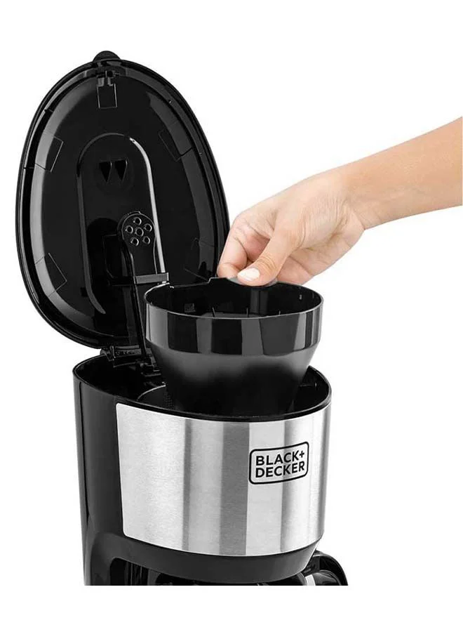 BLACK+DECKER Coffee Maker, 10-Cup Drip Coffee Machine with 1.25L Glass Carafe, Easy-Grip Handle, Drip Stop, Non-Stick Warming Plate, Auto-Shutoff, Boil Dry Protection, 1.25 L 750 W DCM750S-B5 Black/Silver